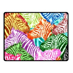 Zebra Colorful Abstract Collage Fleece Blanket (Small)