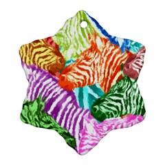 Zebra Colorful Abstract Collage Ornament (Snowflake) 