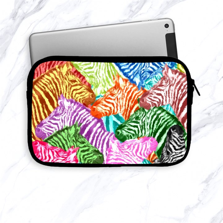 Zebra Colorful Abstract Collage Apple iPad Mini Zipper Cases