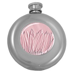 Shabby Chic Vintage Background Round Hip Flask (5 Oz) by Amaryn4rt