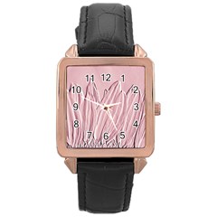 Shabby Chic Vintage Background Rose Gold Leather Watch  by Amaryn4rt