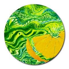 Zitro Abstract Sour Texture Food Round Mousepads by Amaryn4rt