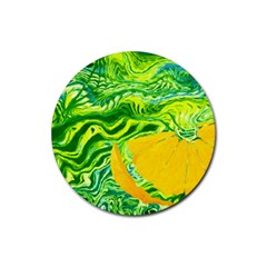 Zitro Abstract Sour Texture Food Rubber Coaster (round)  by Amaryn4rt