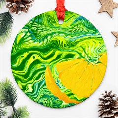 Zitro Abstract Sour Texture Food Round Ornament (two Sides)  by Amaryn4rt