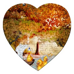 Art Kuecken Badespass Arrangemen Jigsaw Puzzle (heart) by Amaryn4rt