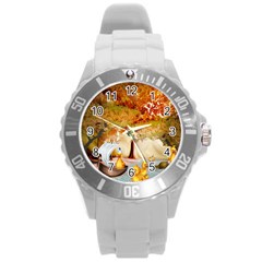 Art Kuecken Badespass Arrangemen Round Plastic Sport Watch (l) by Amaryn4rt