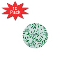 Leaves Foliage Green Wallpaper 1  Mini Buttons (10 Pack)  by Amaryn4rt