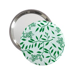 Leaves Foliage Green Wallpaper 2 25  Handbag Mirrors by Amaryn4rt