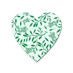 Leaves Foliage Green Wallpaper Heart Magnet by Amaryn4rt