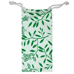 Leaves Foliage Green Wallpaper Jewelry Bag by Amaryn4rt