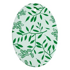 Leaves Foliage Green Wallpaper Oval Ornament (two Sides) by Amaryn4rt