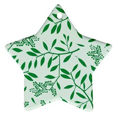 Leaves Foliage Green Wallpaper Star Ornament (two Sides)  by Amaryn4rt