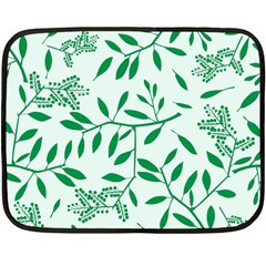 Leaves Foliage Green Wallpaper Fleece Blanket (mini) by Amaryn4rt