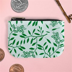 Leaves Foliage Green Wallpaper Mini Coin Purses by Amaryn4rt