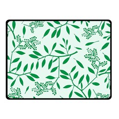 Leaves Foliage Green Wallpaper Double Sided Fleece Blanket (small)  by Amaryn4rt