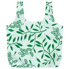 Leaves Foliage Green Wallpaper Full Print Recycle Bags (l)  by Amaryn4rt