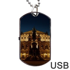 Dresden Semper Opera House Dog Tag Usb Flash (two Sides)  by Amaryn4rt