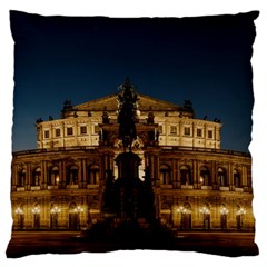 Dresden Semper Opera House Large Flano Cushion Case (one Side) by Amaryn4rt