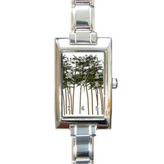 Bamboo Plant Wellness Digital Art Rectangle Italian Charm Watch by Amaryn4rt