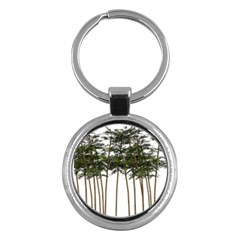 Bamboo Plant Wellness Digital Art Key Chains (round)  by Amaryn4rt