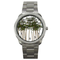 Bamboo Plant Wellness Digital Art Sport Metal Watch by Amaryn4rt