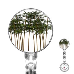 Bamboo Plant Wellness Digital Art Stainless Steel Nurses Watch by Amaryn4rt