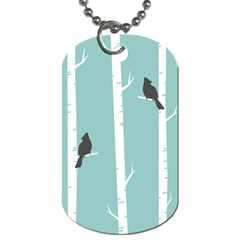 Birds Trees Birch Birch Trees Dog Tag (two Sides) by Amaryn4rt