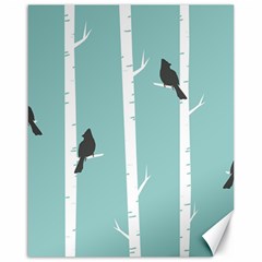 Birds Trees Birch Birch Trees Canvas 16  X 20   by Amaryn4rt