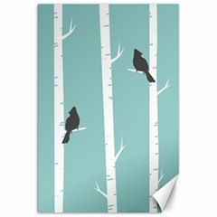 Birds Trees Birch Birch Trees Canvas 20  X 30   by Amaryn4rt