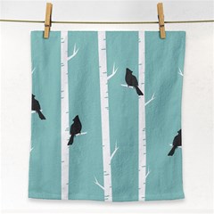 Birds Trees Birch Birch Trees Face Towel by Amaryn4rt