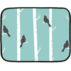 Birds Trees Birch Birch Trees Double Sided Fleece Blanket (mini)  by Amaryn4rt