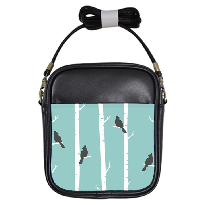 Birds Trees Birch Birch Trees Girls Sling Bags