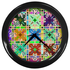 Abstract Pattern Background Design Wall Clocks (black) by Amaryn4rt