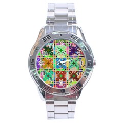 Abstract Pattern Background Design Stainless Steel Analogue Watch by Amaryn4rt