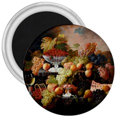 Abundance Of Fruit Severin Roesen 3  Magnets by Amaryn4rt