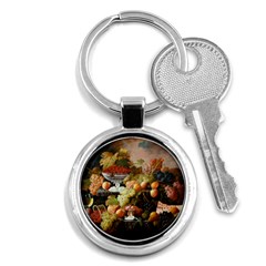 Abundance Of Fruit Severin Roesen Key Chains (round)  by Amaryn4rt