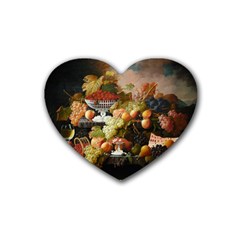 Abundance Of Fruit Severin Roesen Heart Coaster (4 Pack)  by Amaryn4rt