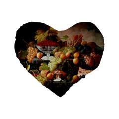 Abundance Of Fruit Severin Roesen Standard 16  Premium Flano Heart Shape Cushions by Amaryn4rt