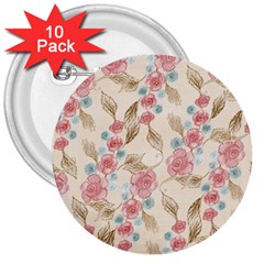 Background Page Template Floral 3  Buttons (10 Pack) 