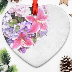 Background Grunge Rustic Green Heart Ornament (2 Sides)