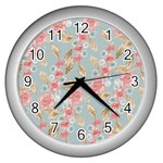 Background Page Template Floral Wall Clocks (Silver)  Front