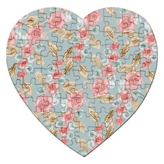 Background Page Template Floral Jigsaw Puzzle (heart) by Amaryn4rt