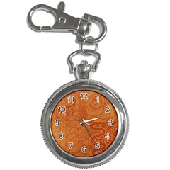 Burnt Amber Orange Brown Abstract Key Chain Watches by Amaryn4rt