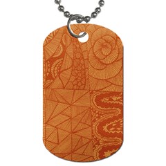 Burnt Amber Orange Brown Abstract Dog Tag (one Side) by Amaryn4rt