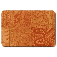 Burnt Amber Orange Brown Abstract Large Doormat  by Amaryn4rt