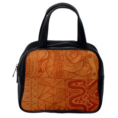 Burnt Amber Orange Brown Abstract Classic Handbags (one Side) by Amaryn4rt