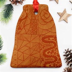 Burnt Amber Orange Brown Abstract Ornament (bell) 