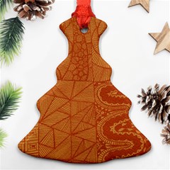 Burnt Amber Orange Brown Abstract Christmas Tree Ornament (2 Sides) by Amaryn4rt