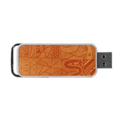 Burnt Amber Orange Brown Abstract Portable Usb Flash (one Side) by Amaryn4rt