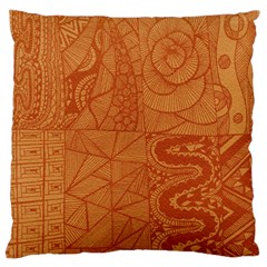 Burnt Amber Orange Brown Abstract Large Flano Cushion Case (two Sides) by Amaryn4rt